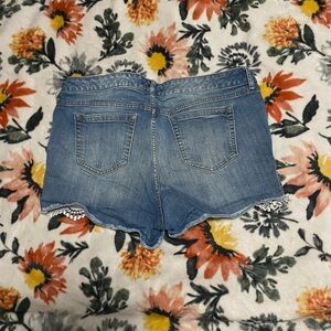 Torrid Denim and Lace Shorts